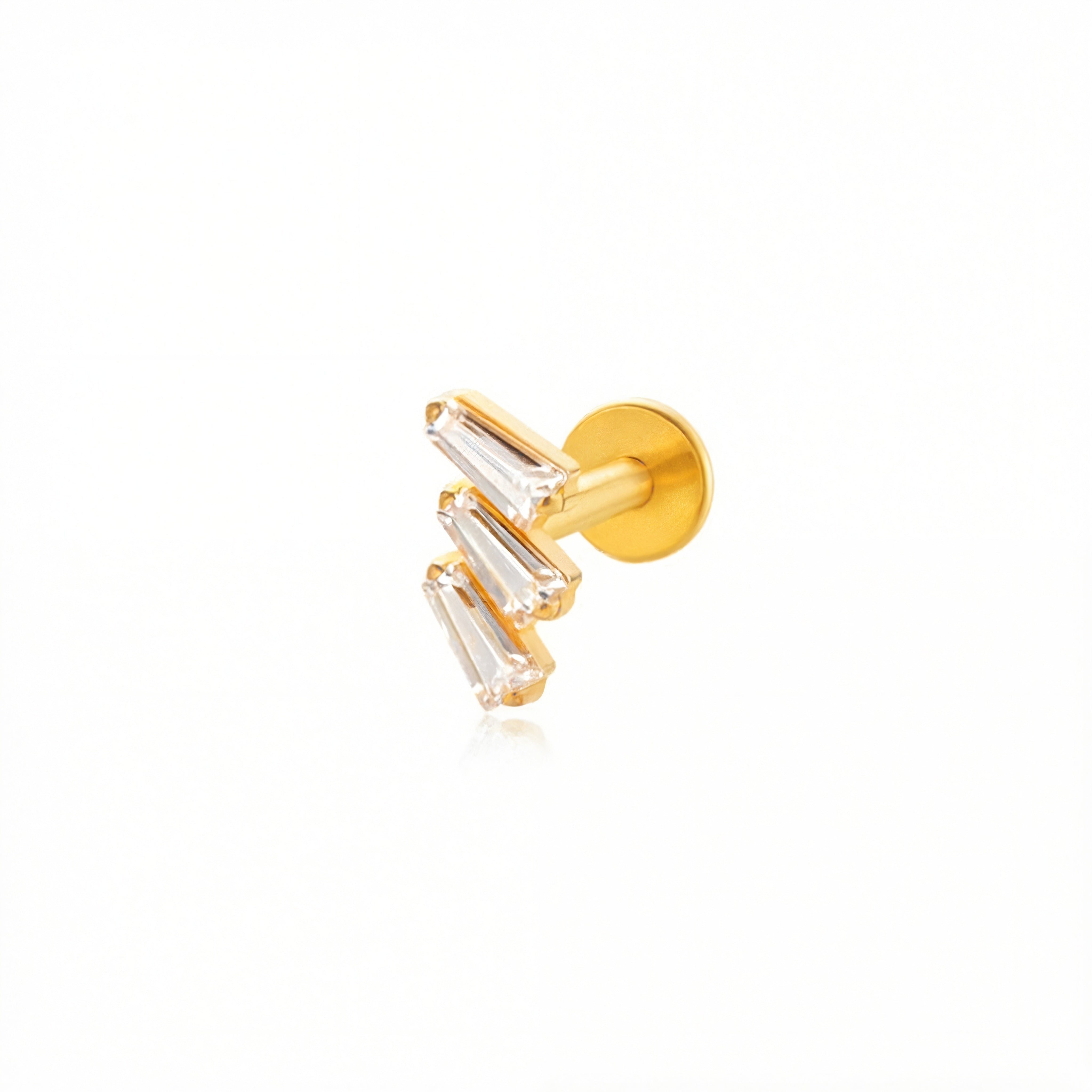 Barretta con zirconi in Titanio- Piercing per orecchio
