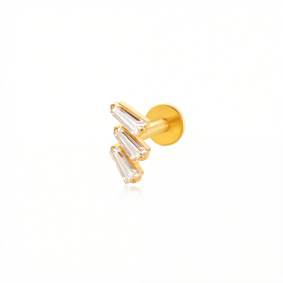 Barretta con zirconi in Titanio- Piercing per orecchio