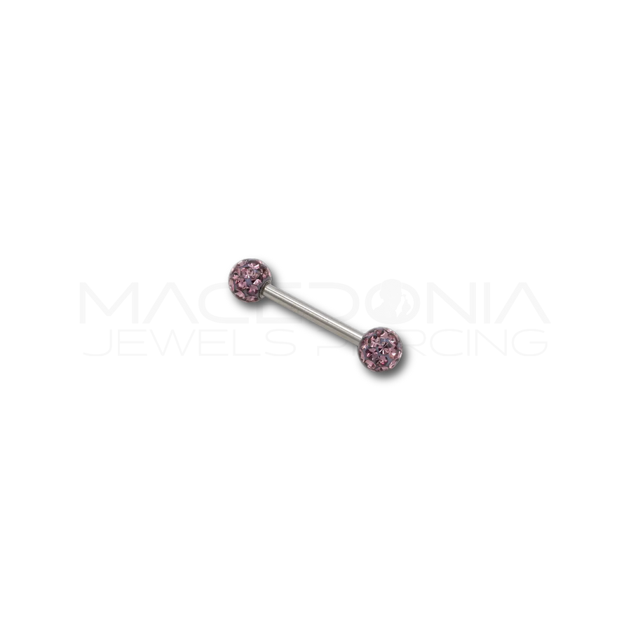 Piercing con palline glitterate in Acciaio Chirurgico 316L - Piercing per Nipple