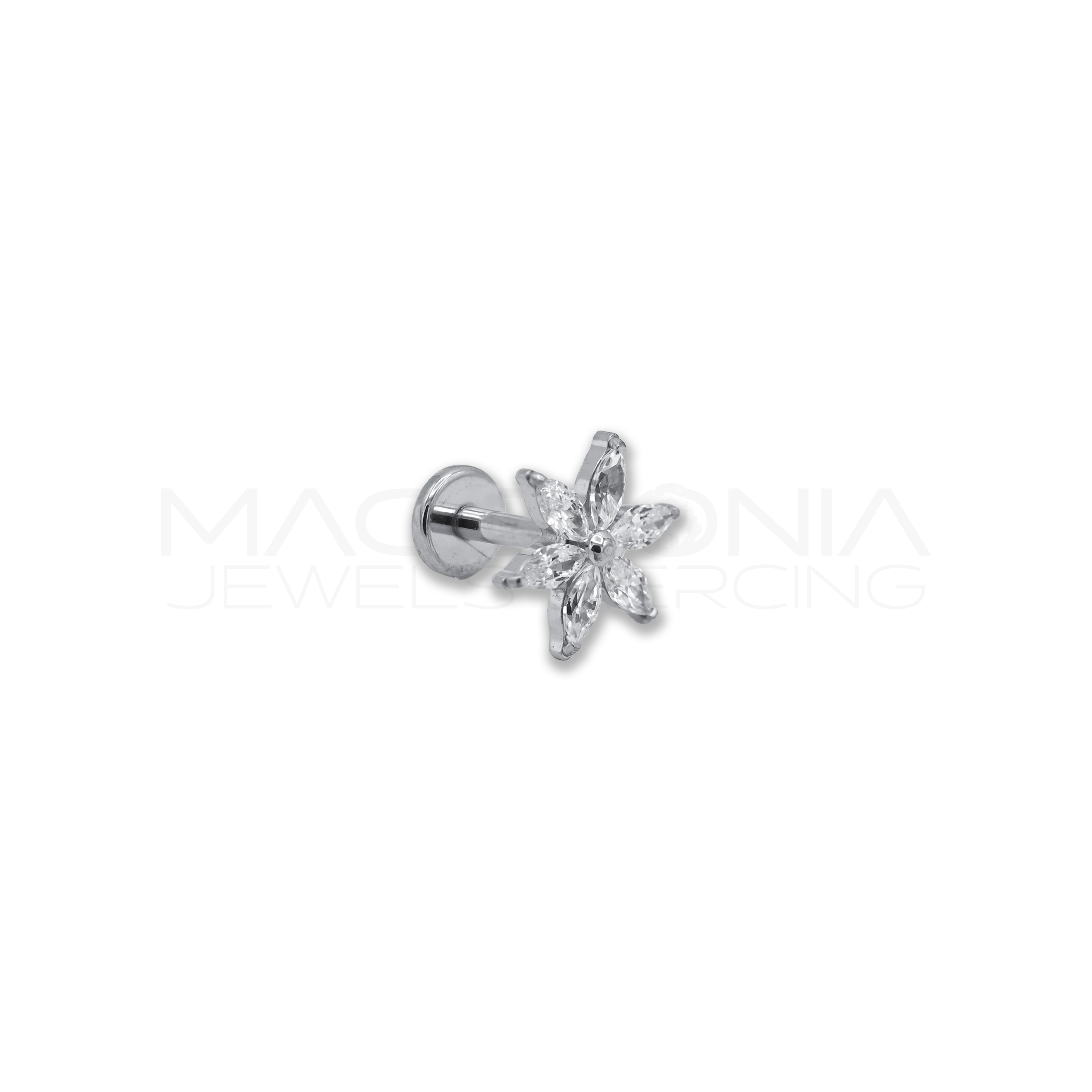 BARRETTA CON FIORE ZIRCONATO