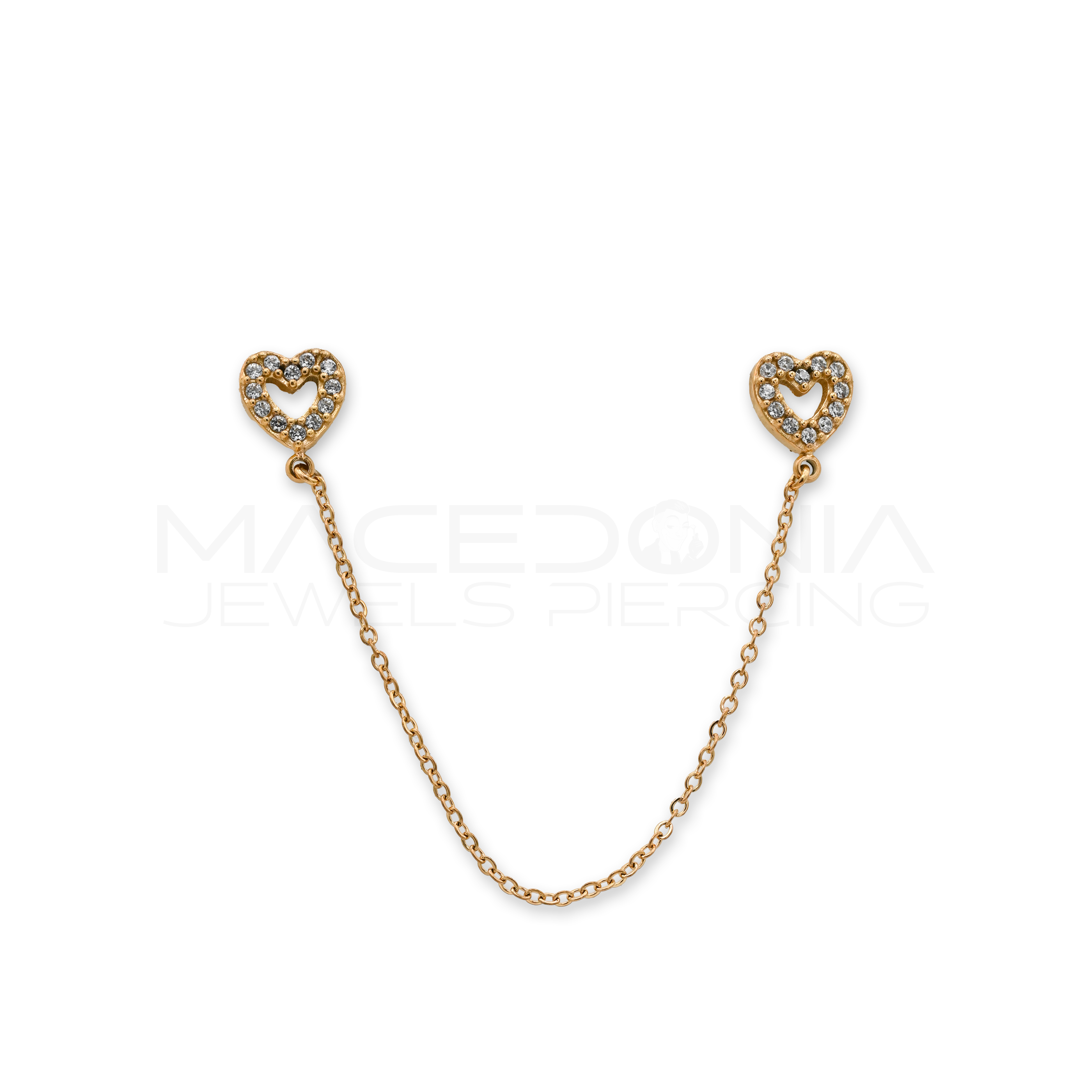 Barretta in Acciaio Chirurgico 316L con Zircone e Cuore Pendente