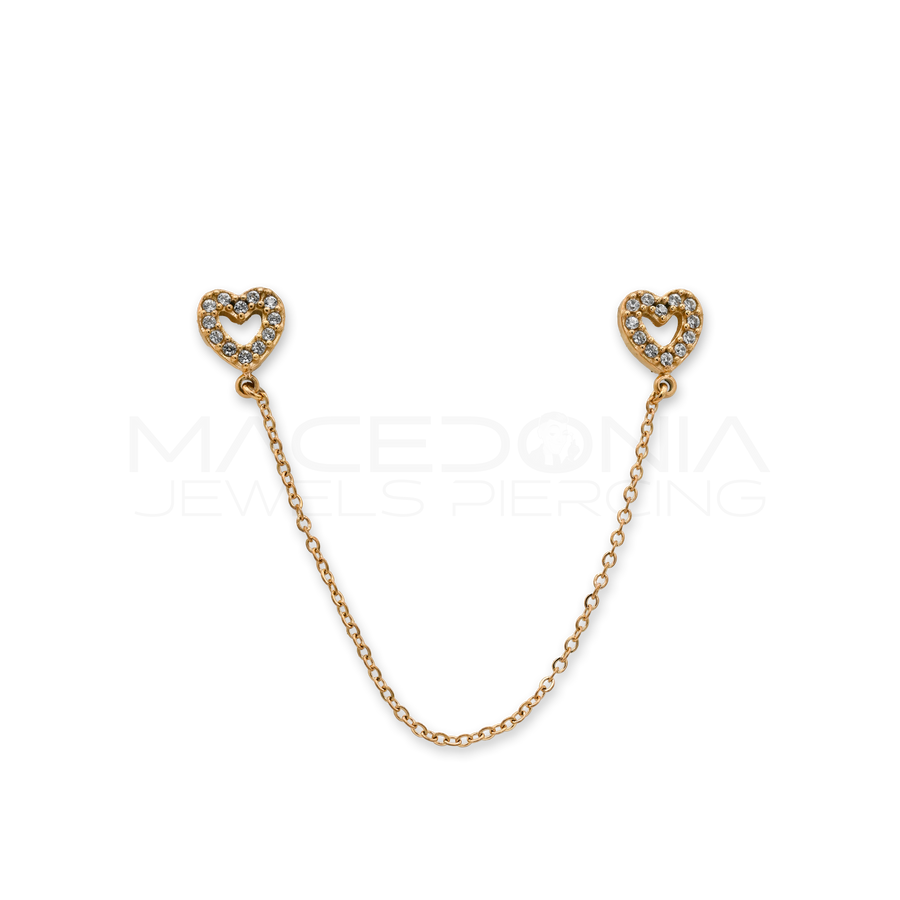 Barretta in Acciaio Chirurgico 316L con Zircone e Cuore Pendente