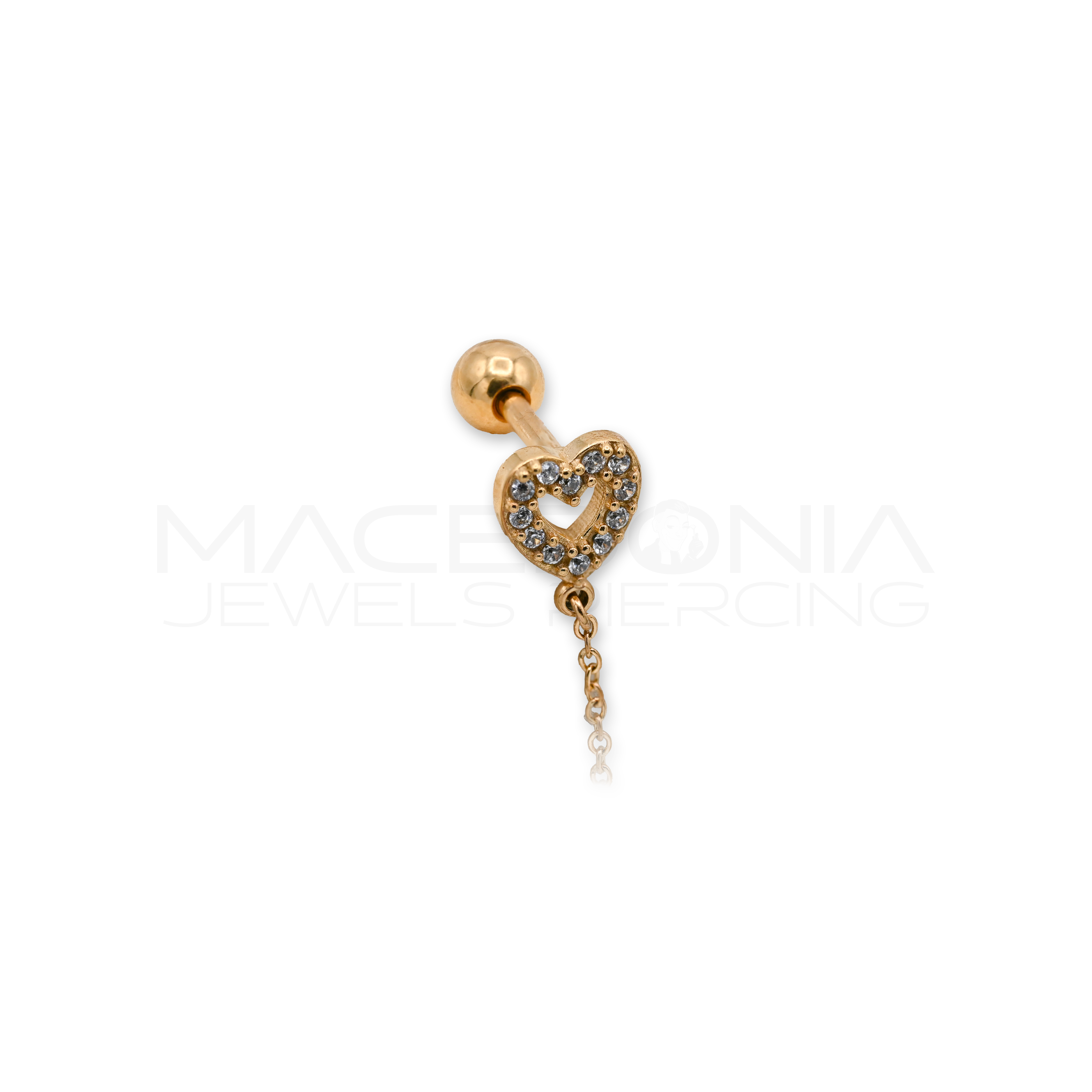 BARRETTA CON ZIRCONE E CIONDOLO CON CUORE