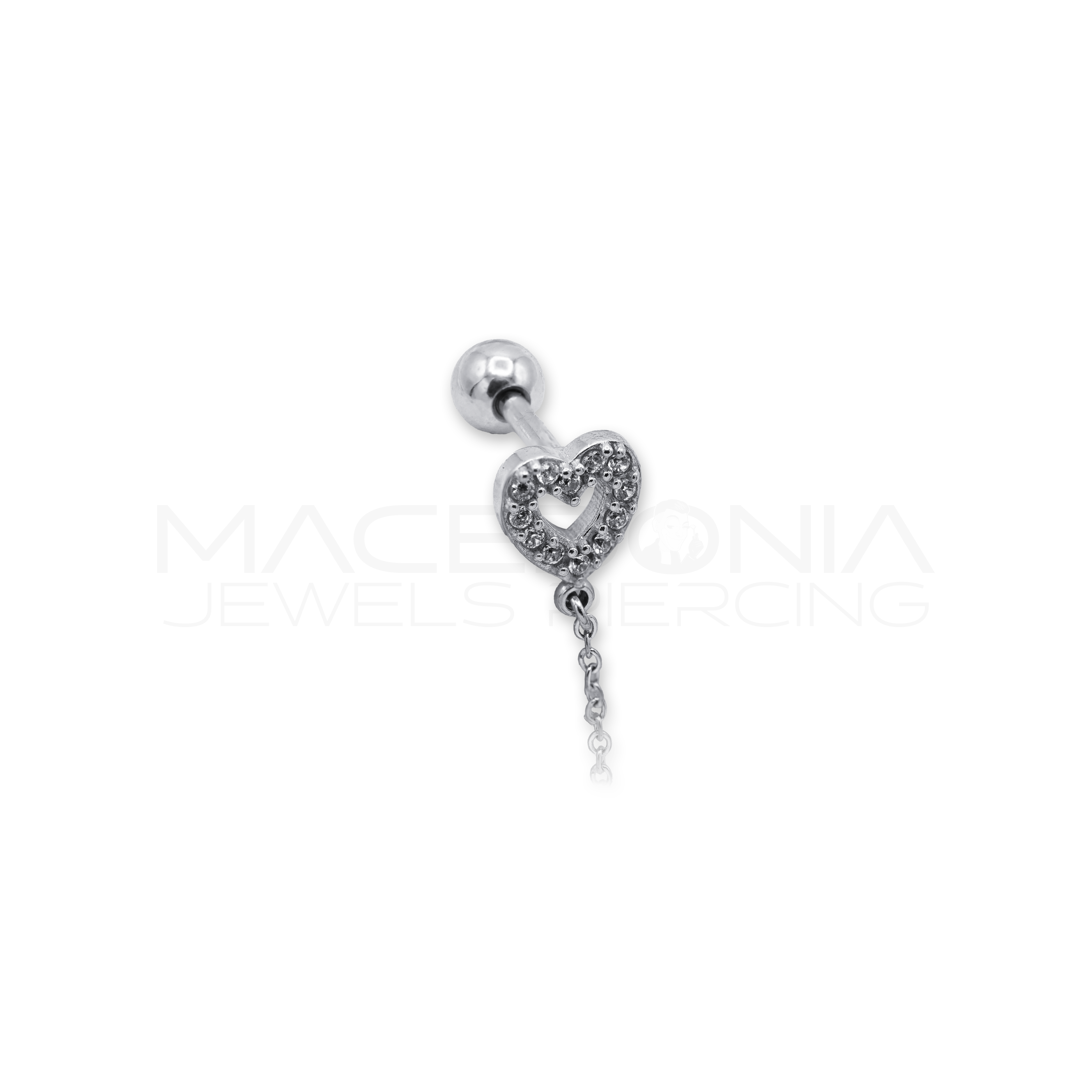 BARRETTA CON ZIRCONE E CIONDOLO CON CUORE