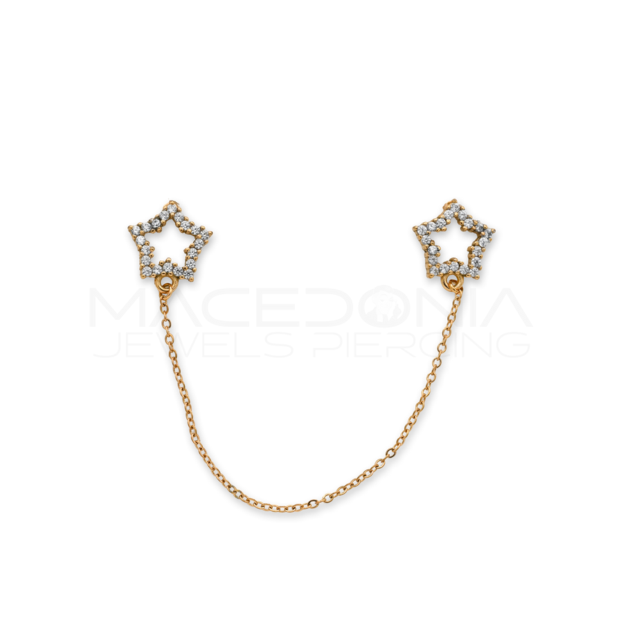 Barretta in Acciaio Chirurgico 316L con Zircone e Ciondolino