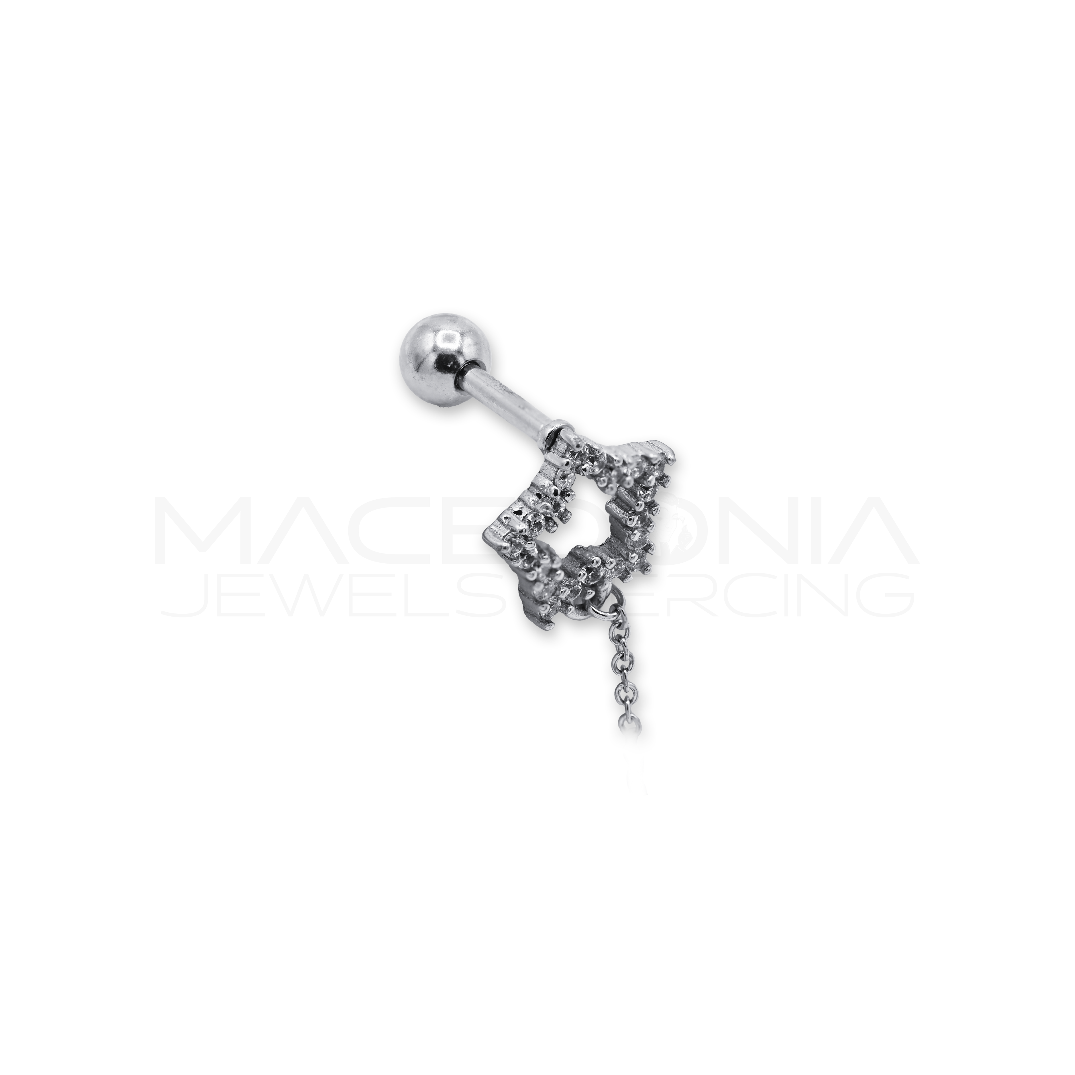 BARRETTA CON ZIRCONE E CIONDOLO