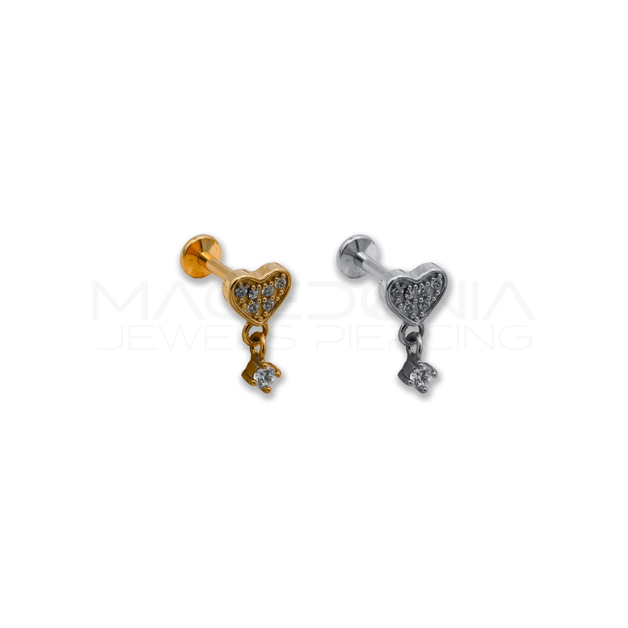 Piercing Helix Labret con Piattello in Acciaio Chirurgico 316L