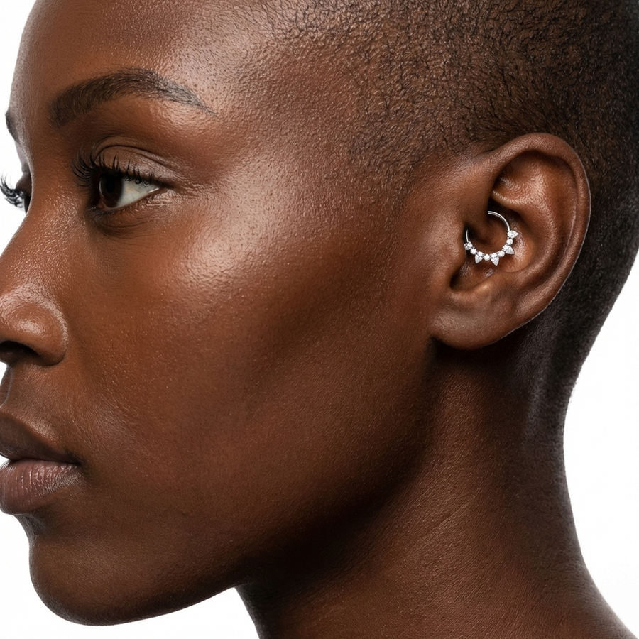 Piercing con zirconi in Titanio G23 - Piercing per Lobo, helix, daith, septum