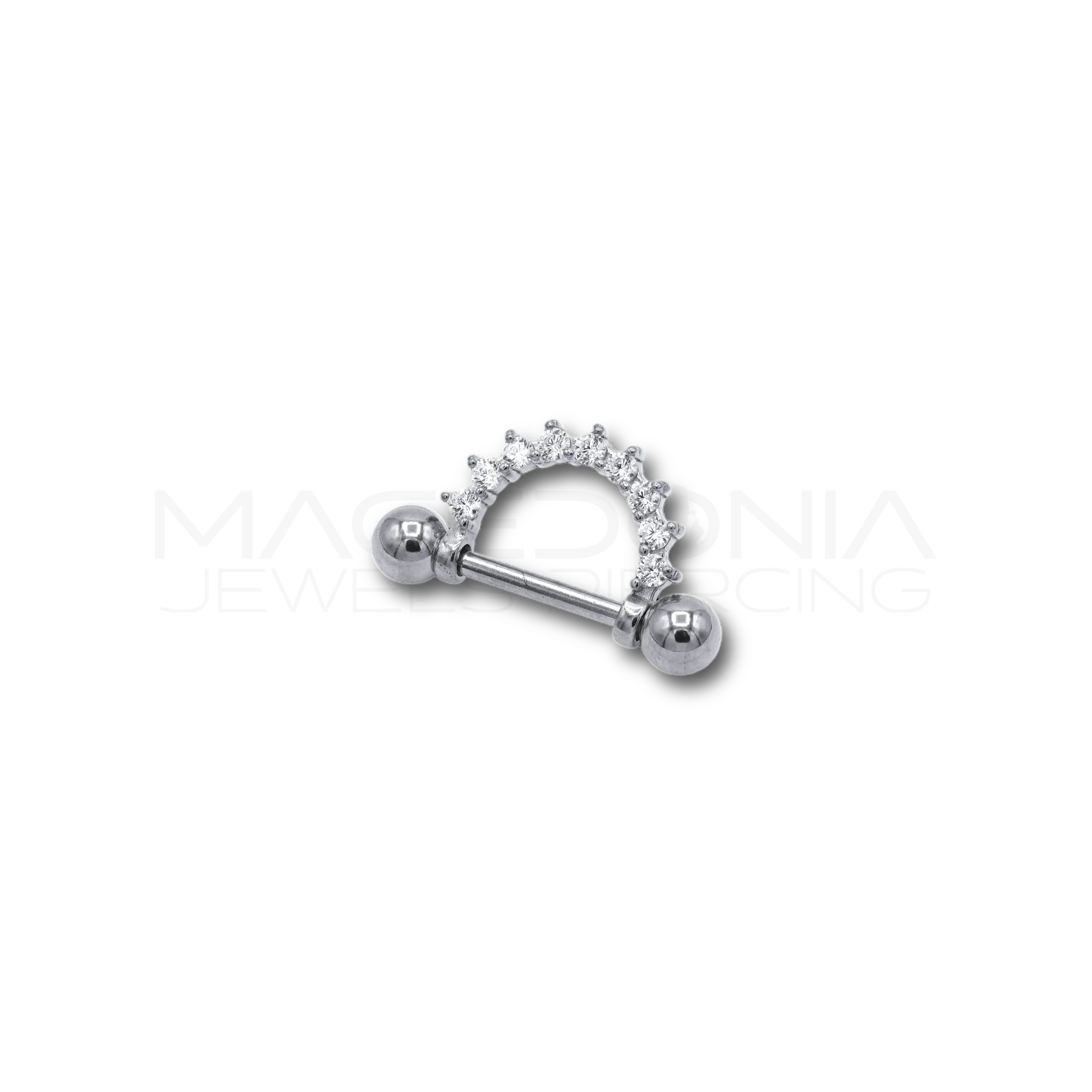 PIERCING DA CAPEZZOLO CON COLLANA DI ZIRCONI Macedonia Piercing
