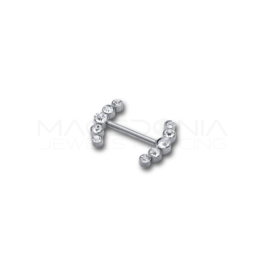 Piercing da Capezzolo in Acciaio Chirurgico 316L con Zirconi