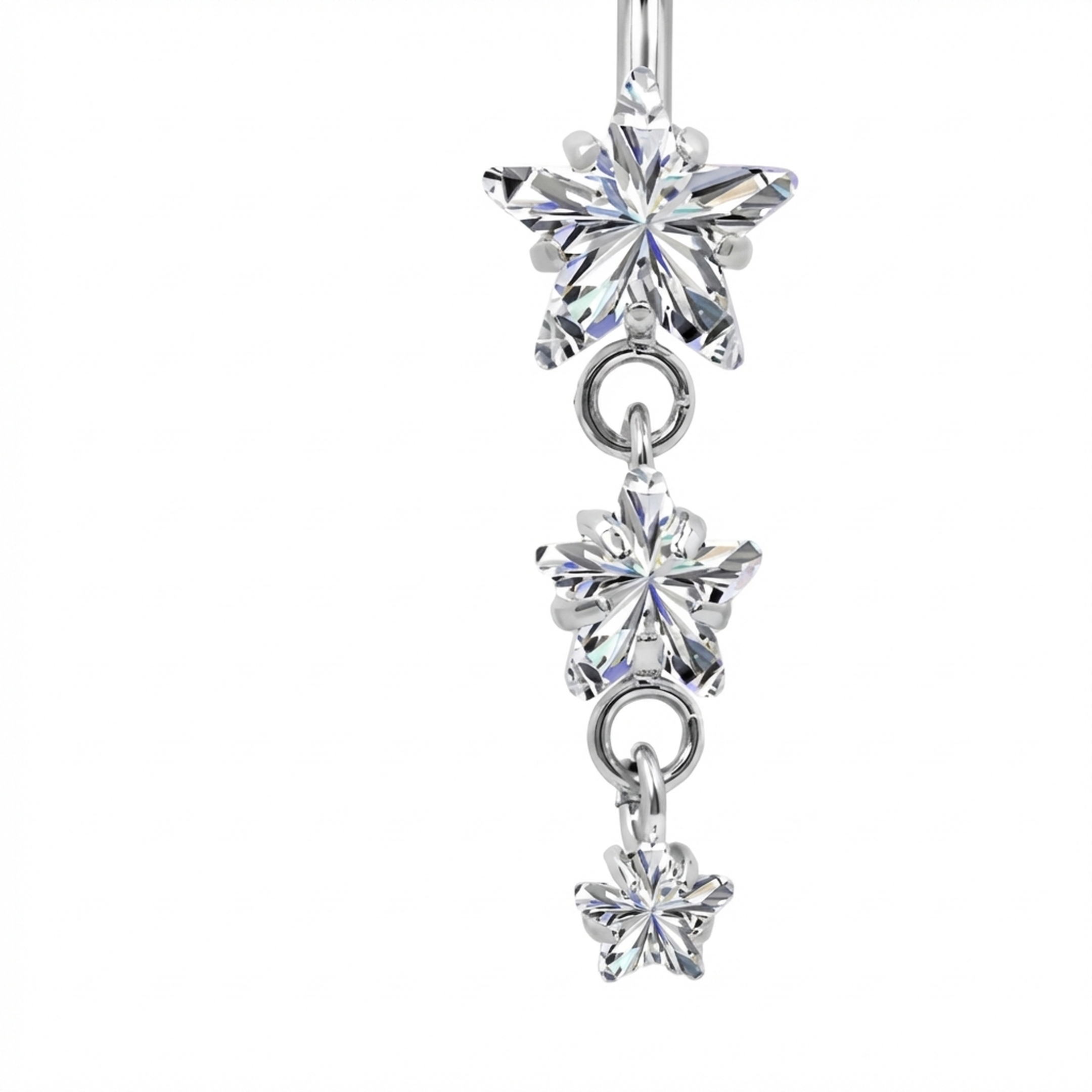 Piercing con stelle di zirconi in Titanio G23- Piercing per ombelico