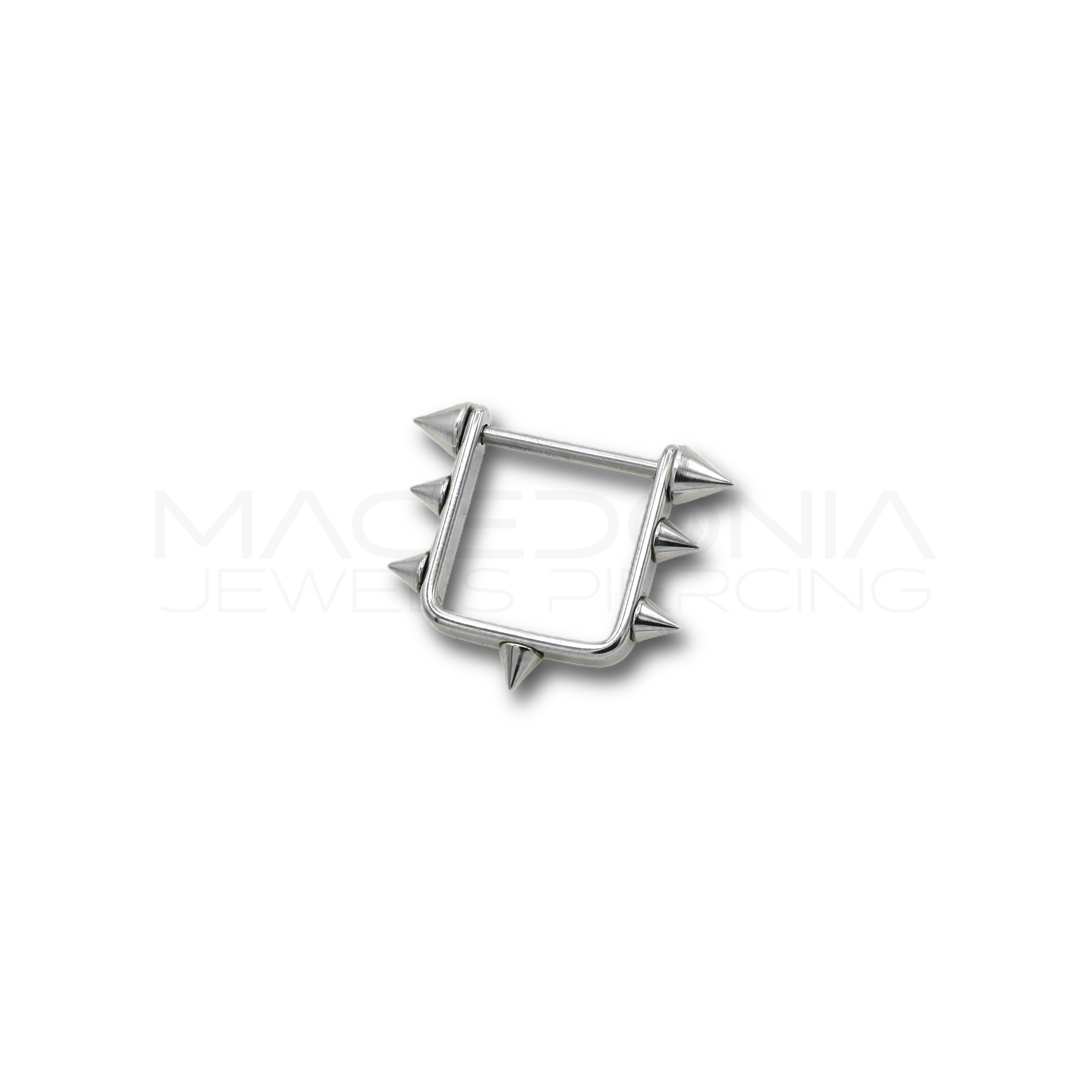 PIERCING DA CAPEZZOLO CON STAFFA QUADRATA E PUNTE