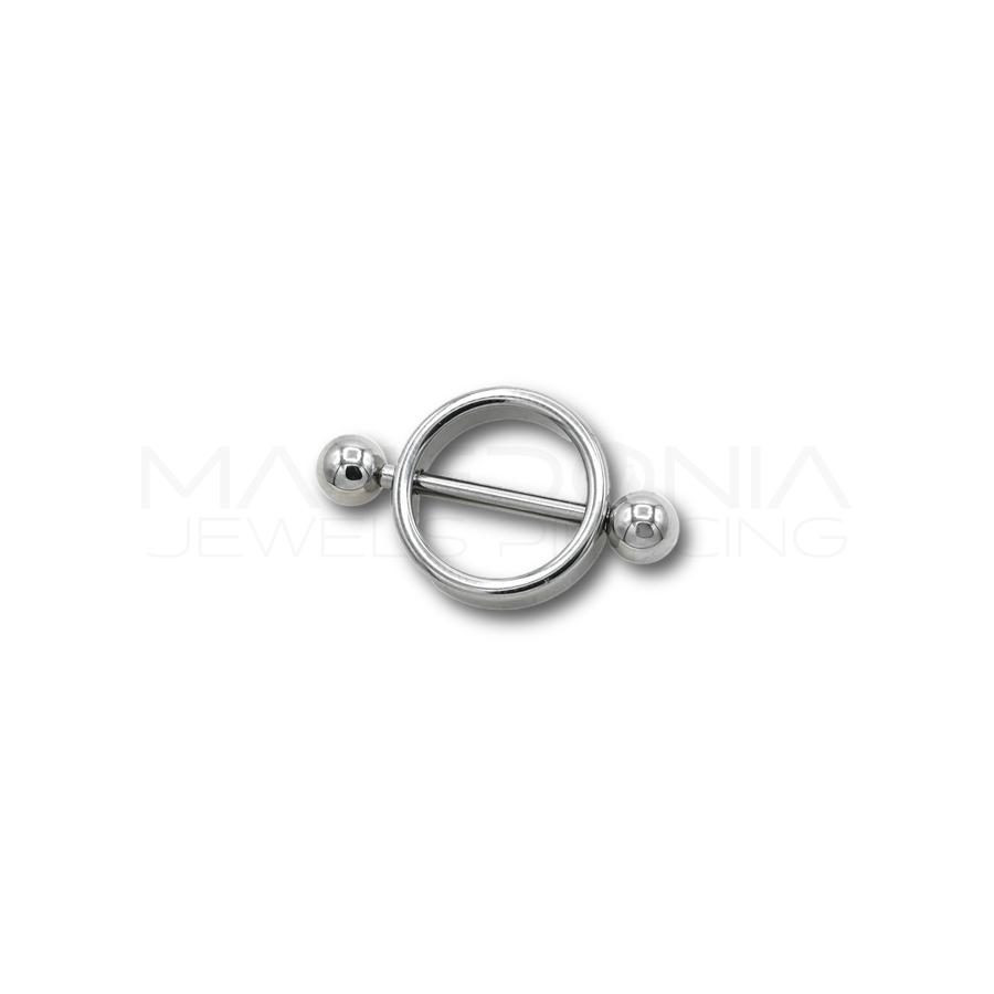 Piercing da Capezzolo in Acciaio Chirurgico 316L con Palline e Cerchio