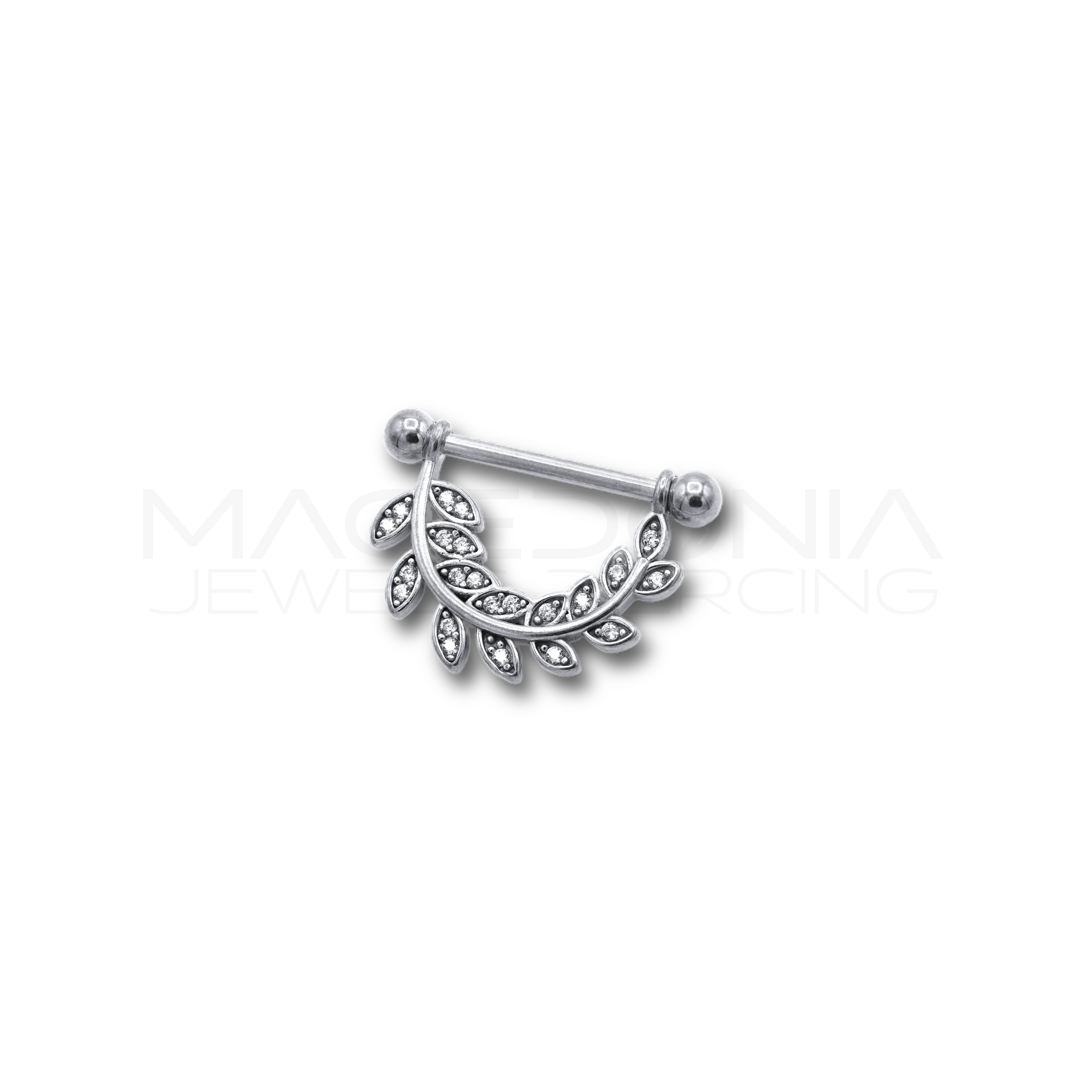 PIERCING DA CAPEZZOLO CON CORONA DI ALLORO