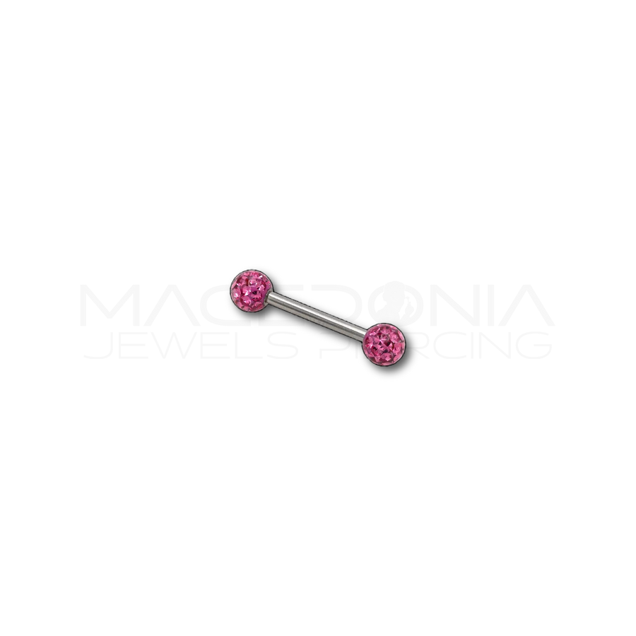 Piercing con palline glitterate in Acciaio Chirurgico 316L - Piercing per Nipple