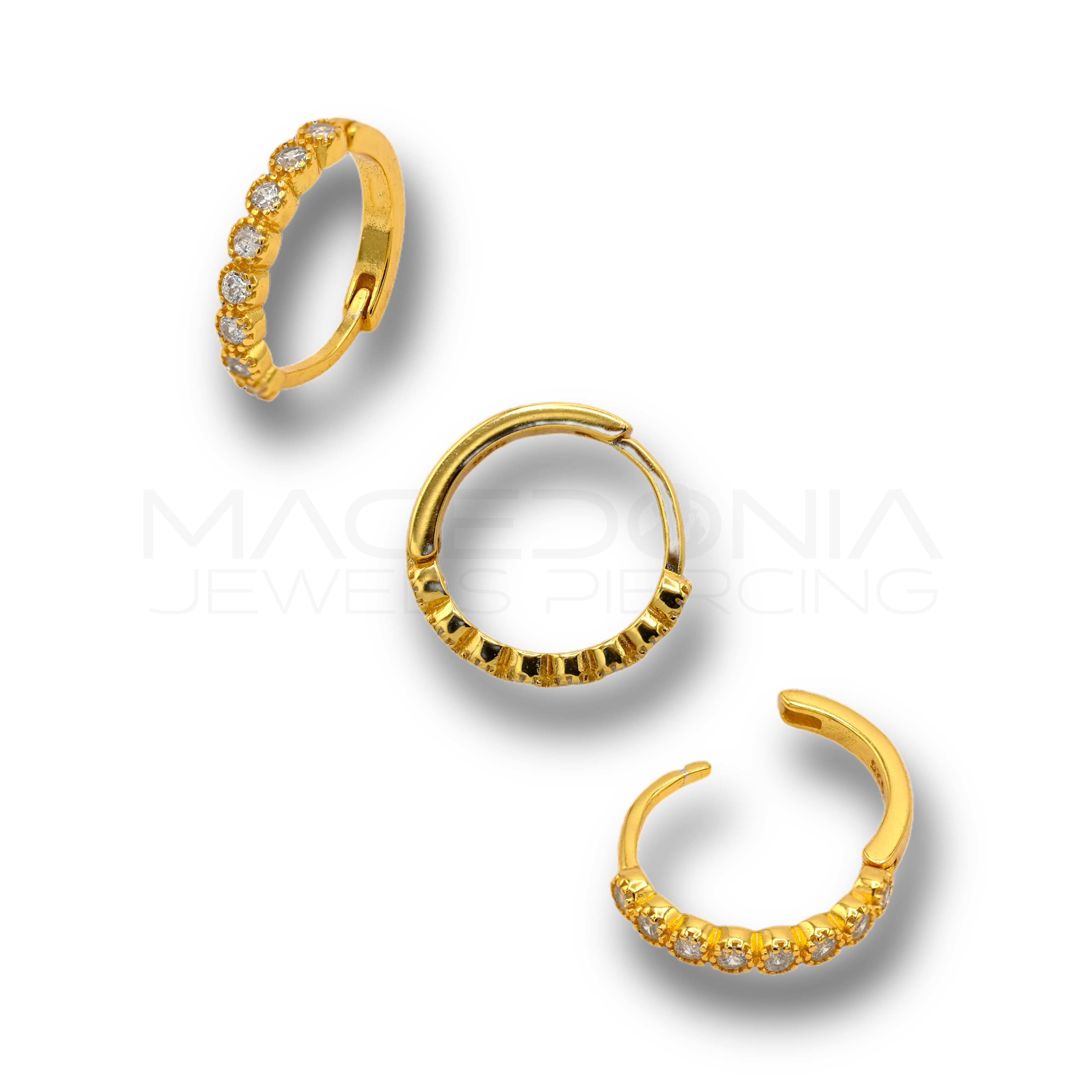 CERCHIO CON CORONCINA DI ZIRCONI INCASTONATI