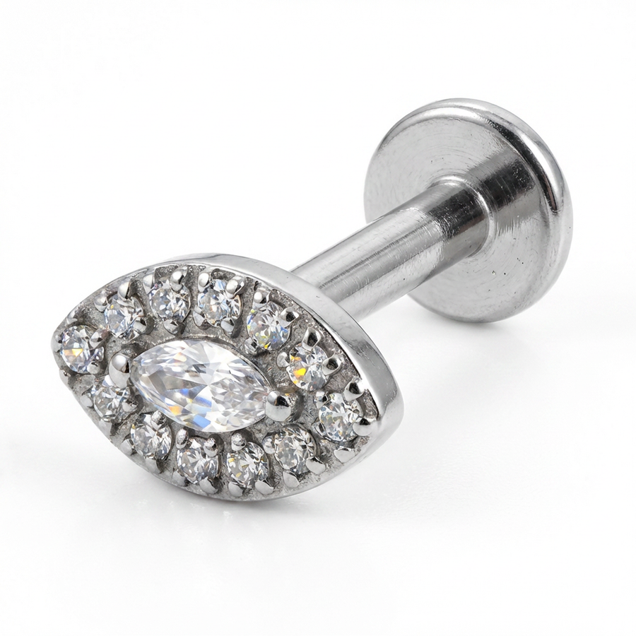 Piercing con zirconi in Titanio G23 - Piercing per lobo, helix, forward helix, conch, flat, tragus