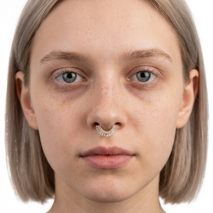Piercing con zirconi in Titanio G23 - Piercing per Lobo, helix, daith, septum