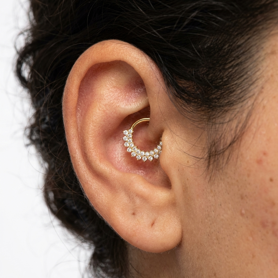 Piercing con zirconi in Titanio G23 - Piercing per Lobo, helix, daith, septum