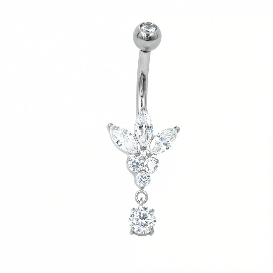 Piercing con zirconi in Titanio G23 - Piercing per ombelico