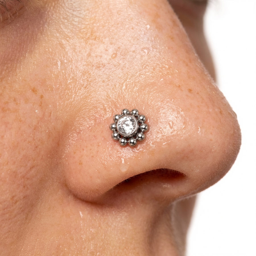 Piercing con fiore in Titanio - Piercing per naso