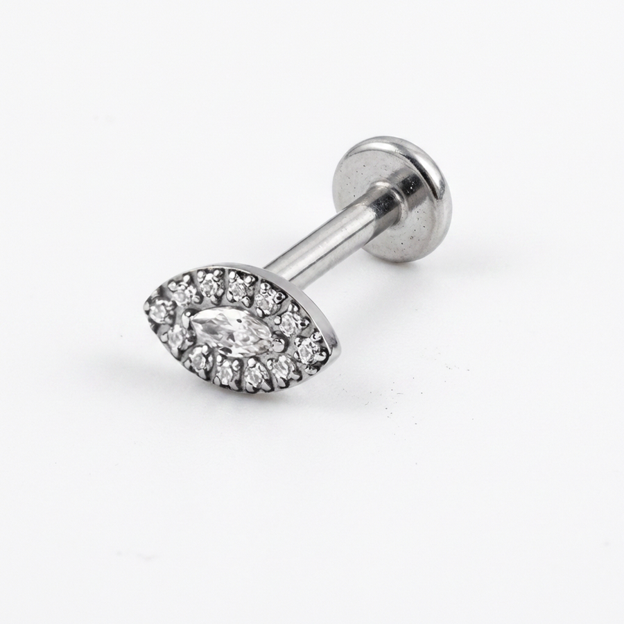 Piercing con zirconi in Titanio G23 - Piercing per lobo, helix, forward helix, conch, flat, tragus