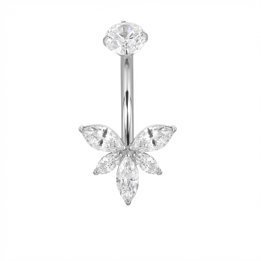 Piercing con zirconi in Titanio G23 - Piercing per ombelico
