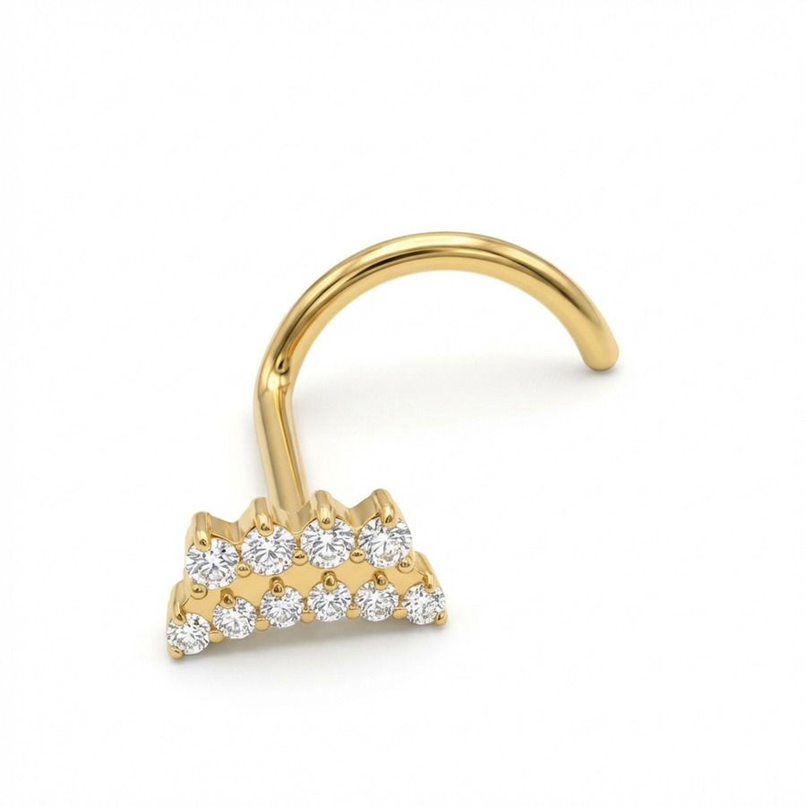 Piercing due fasce di zirconi in Titanio G23- Piercing per naso