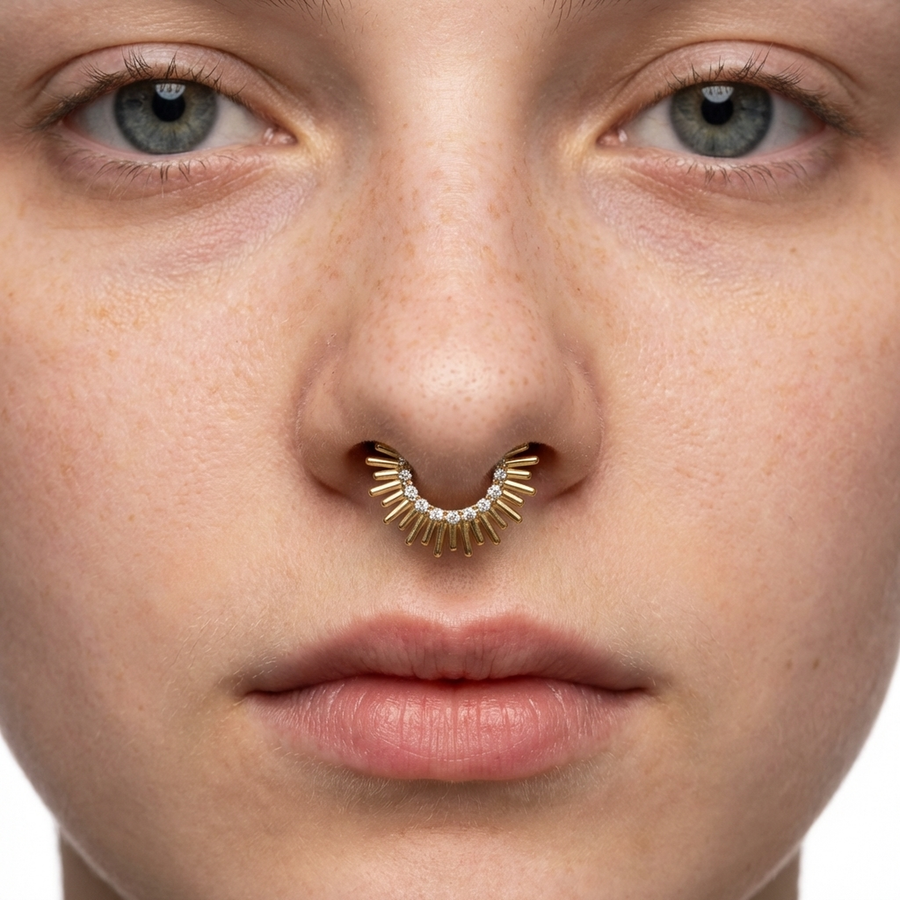 Piercing con zirconi e punte in Titanio G23 - Piercing per Lobo, helix, daith, septum