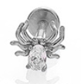 Piercing con ragno e zircone in Acciaio Chirurgico 316L - Piercing per lobo, helix, forward helix, conch, flat, tragus