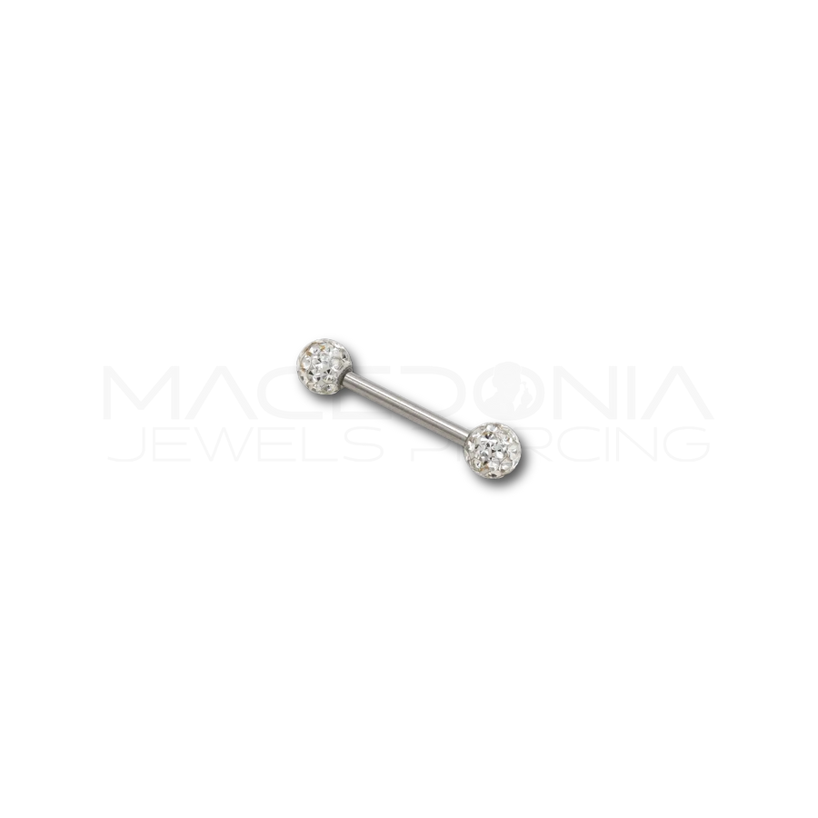 Piercing con palline glitterate in Acciaio Chirurgico 316L - Piercing per Nipple