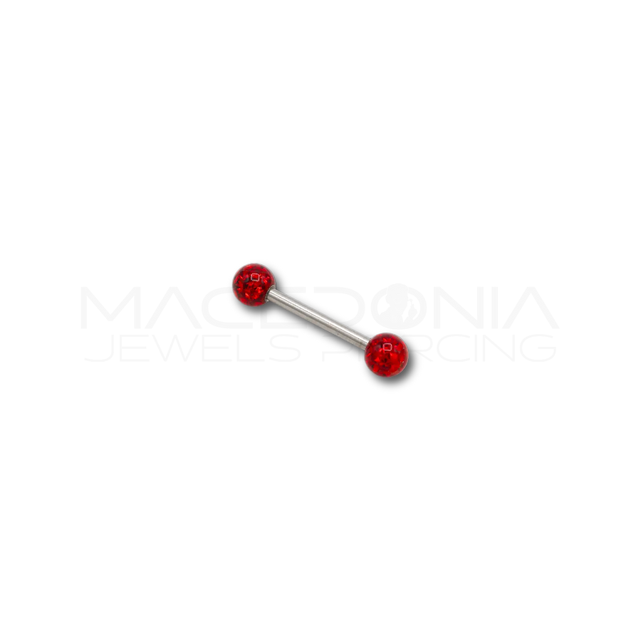 Piercing con palline glitterate in Acciaio Chirurgico 316L - Piercing per Nipple