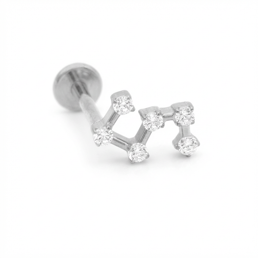 Piercing con zirconi in Titanio G23- Piercing per Lobo, helix, forward helix, conch, flat, tragus