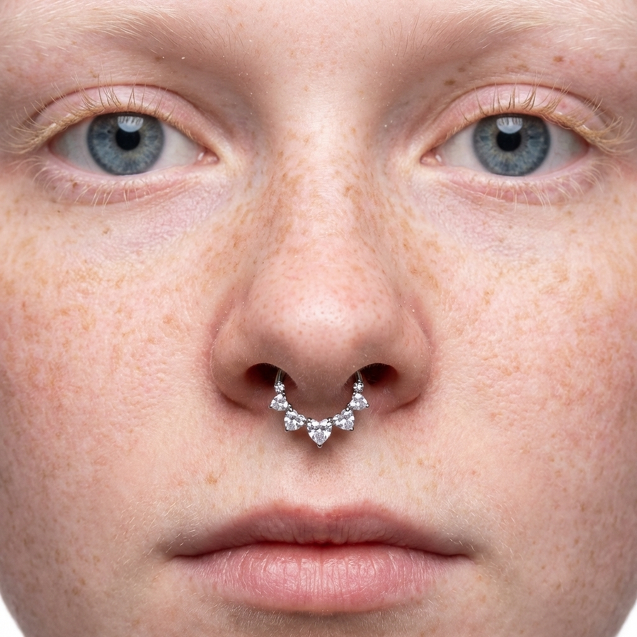 Piercing con zirconi in Titanio G23- Piercing per Lobo, helix, daith, septum