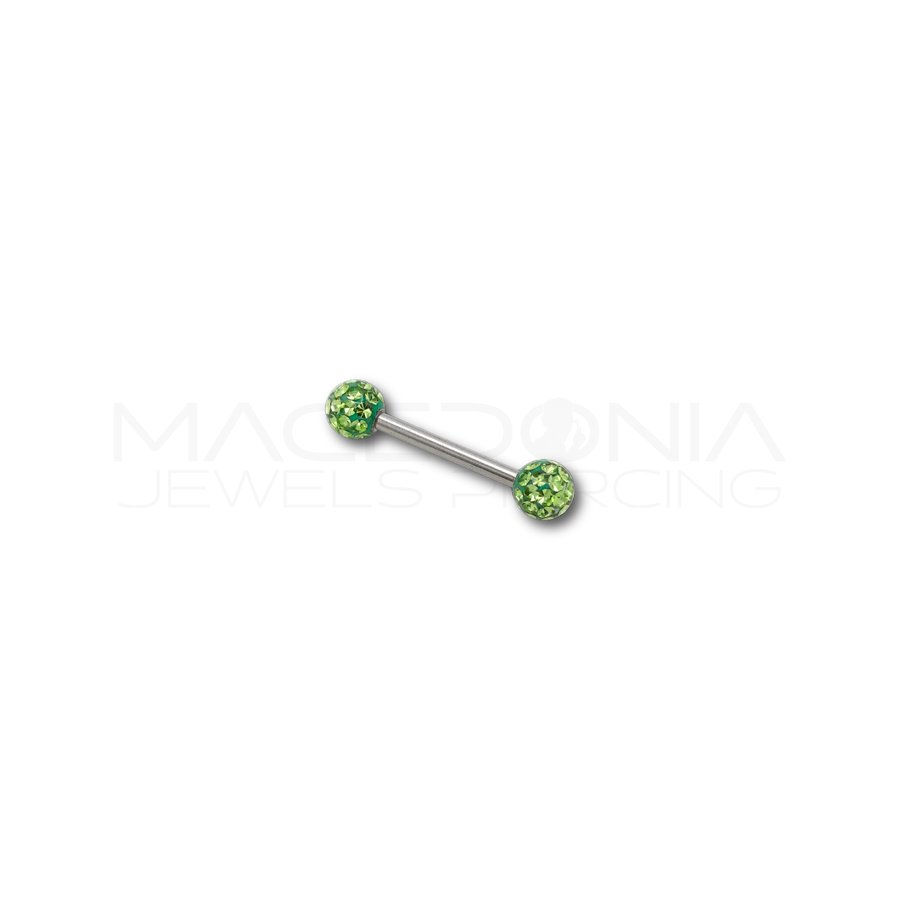 Piercing con palline glitterate in Acciaio Chirurgico 316L - Piercing per Nipple