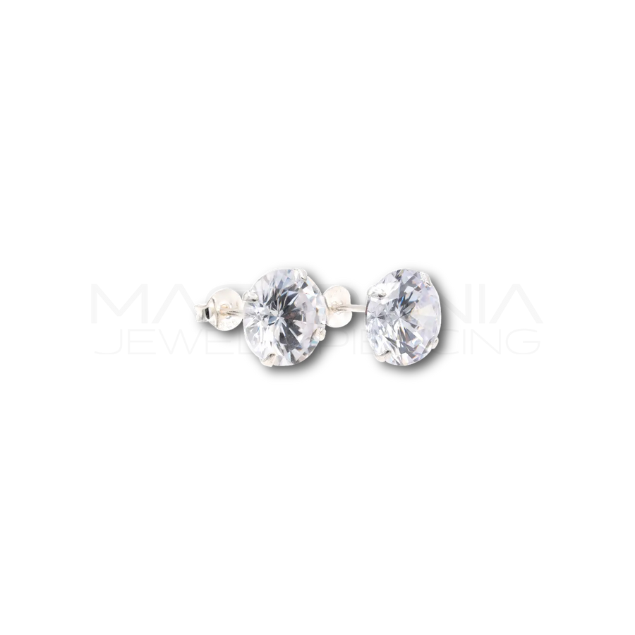 ORECCHINO CON BRILLANTINO TONDO IN ARGENTO