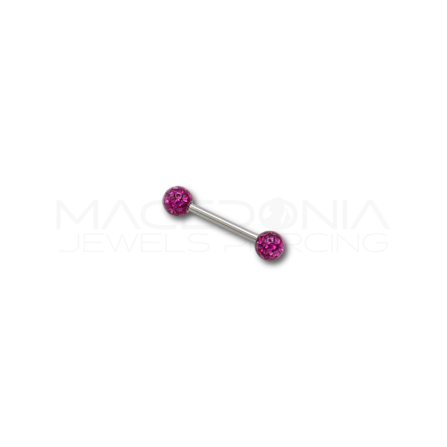 Piercing con palline glitterate in Acciaio Chirurgico 316L - Piercing per Nipple