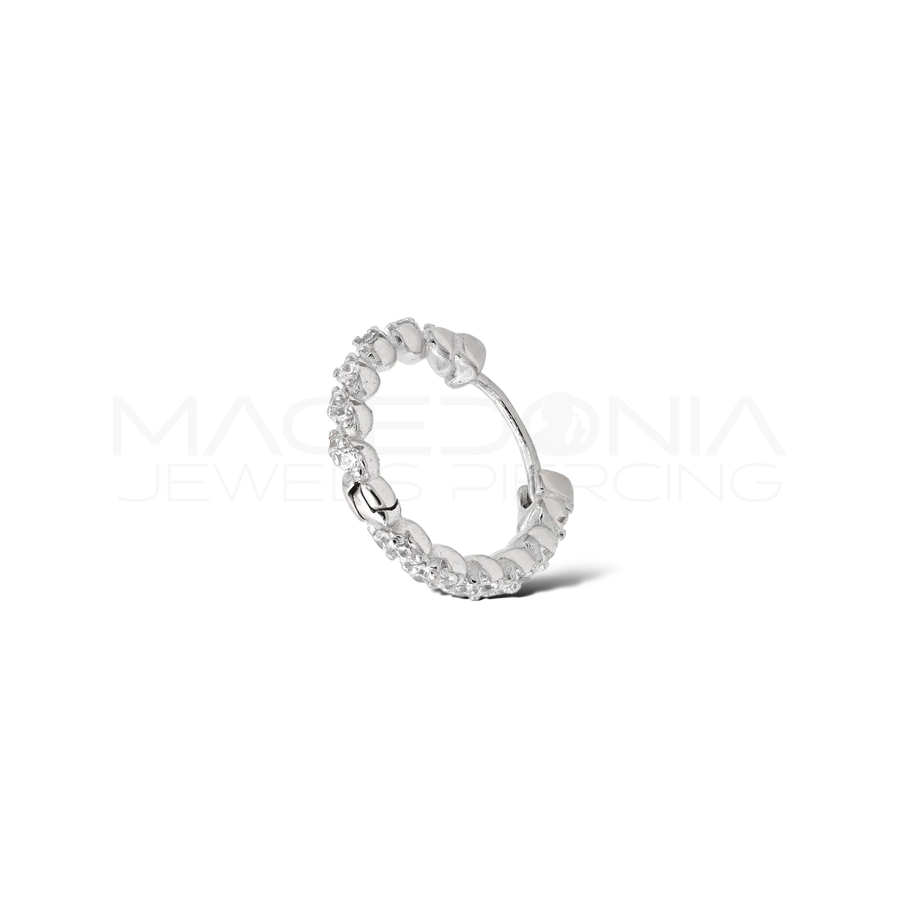 Orecchino Clicker in Argento 925 con Intreccio Zirconato