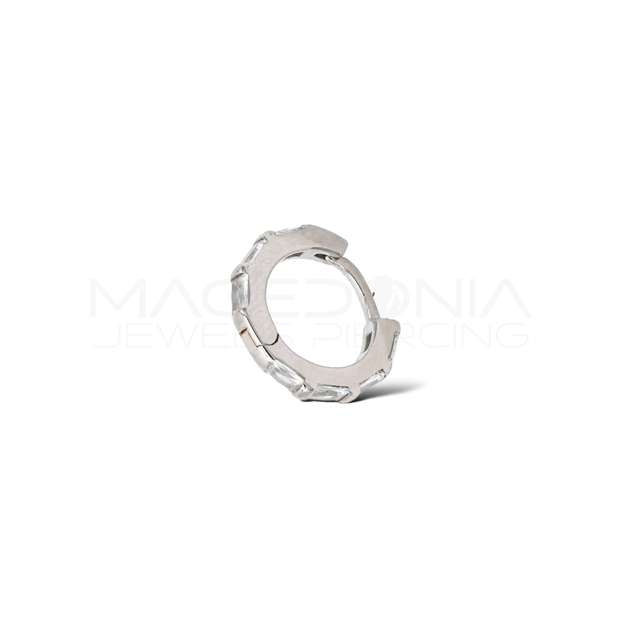 Orecchino Clicker in Argento 925 con Zircone