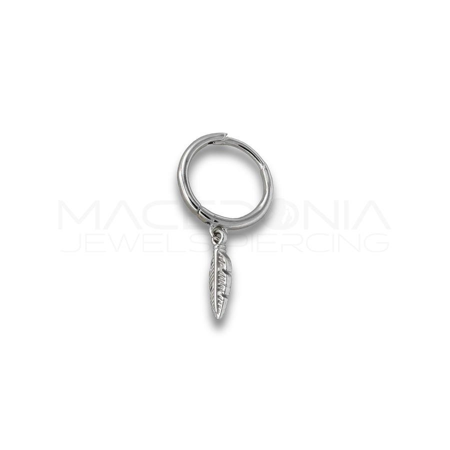 Orecchino Piuma in Argento 925