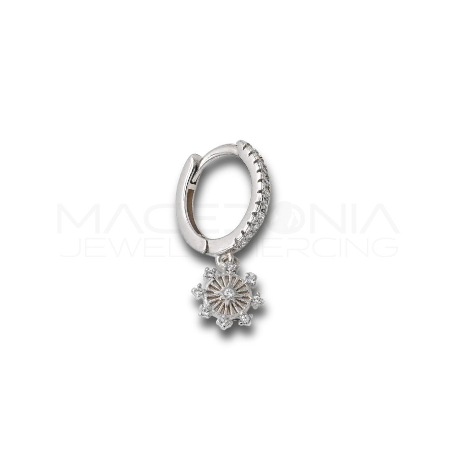 Orecchino Ruota in Argento 925 con Zirconi