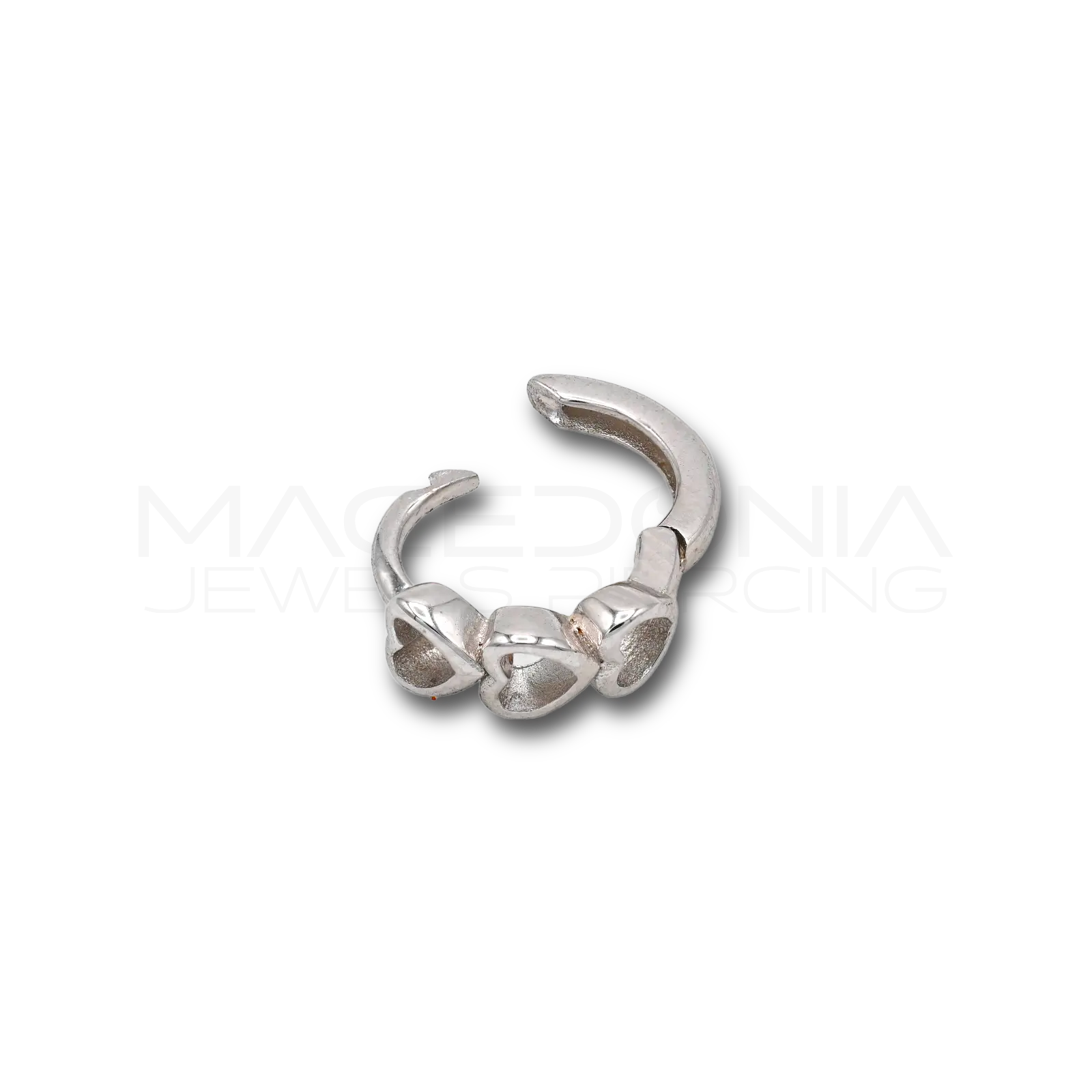 ORECCHINI IN ARGENTO A CERCHIO CON CUORI
