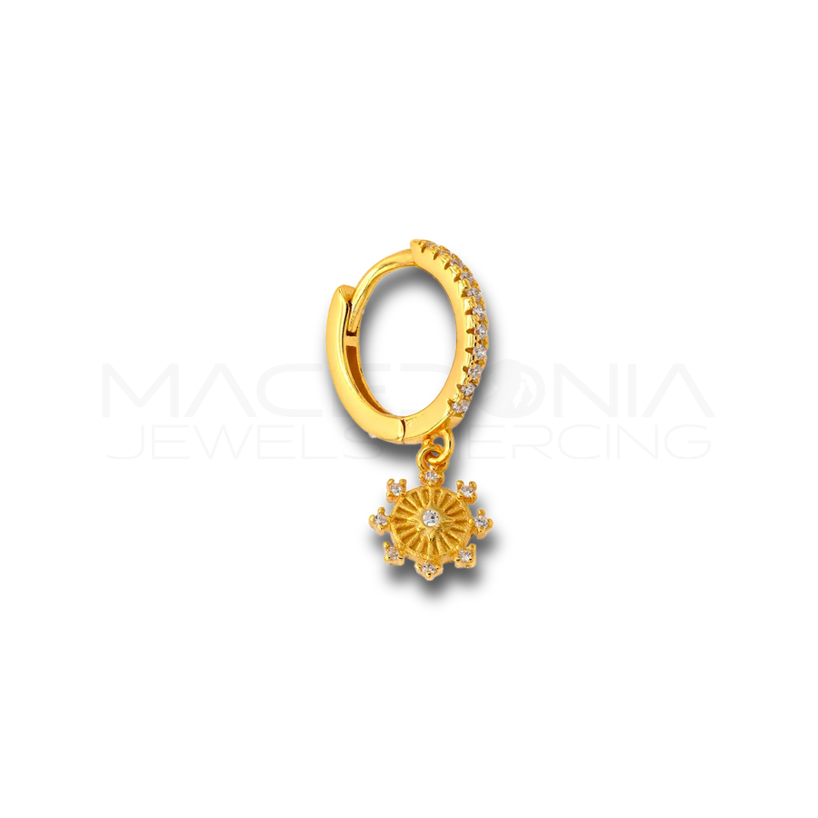 Orecchino Ruota in Argento 925 con Zirconi