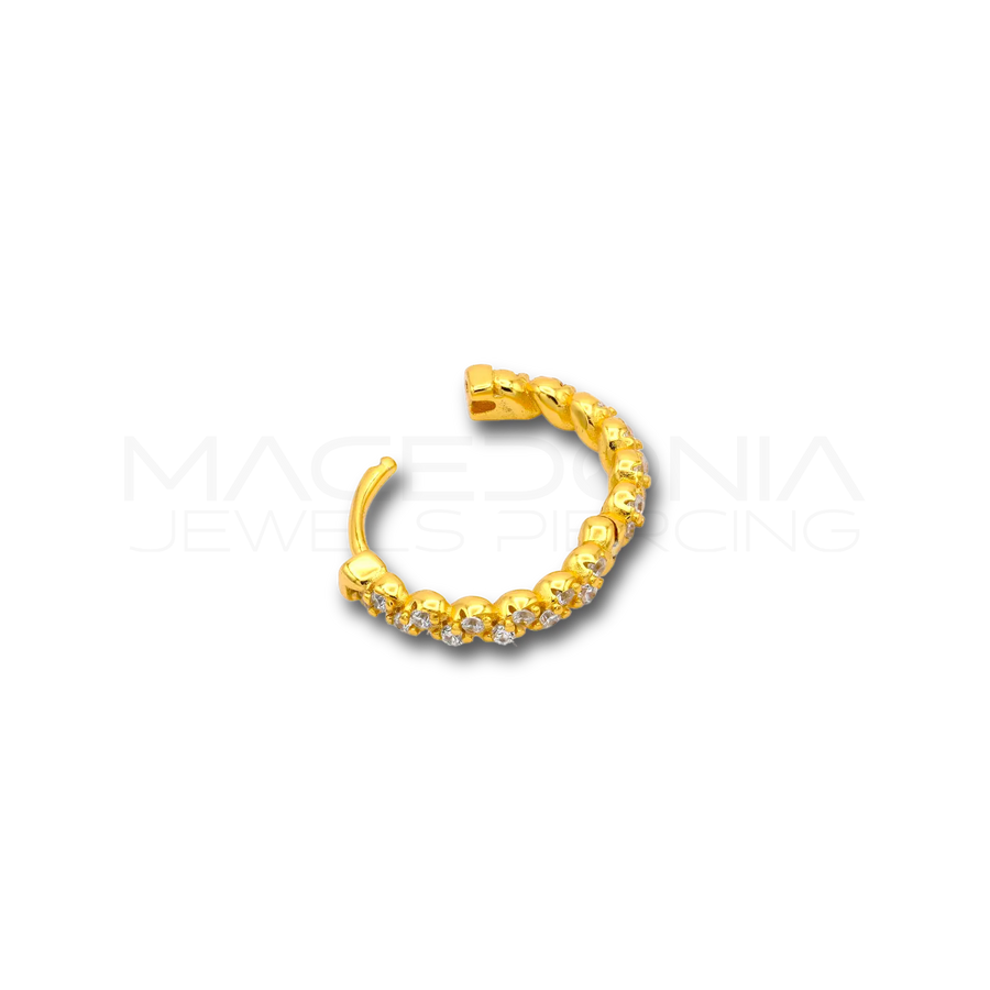 Orecchino Clicker in Argento 925 con Intreccio Zirconato