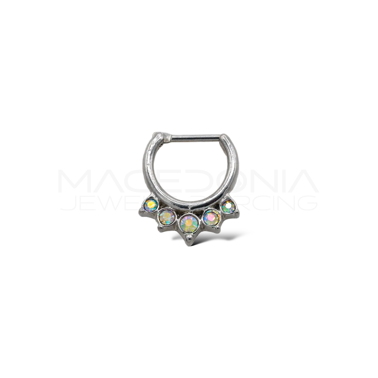 CERCHIO CON CORONA DI ZIRCONI COLORATI