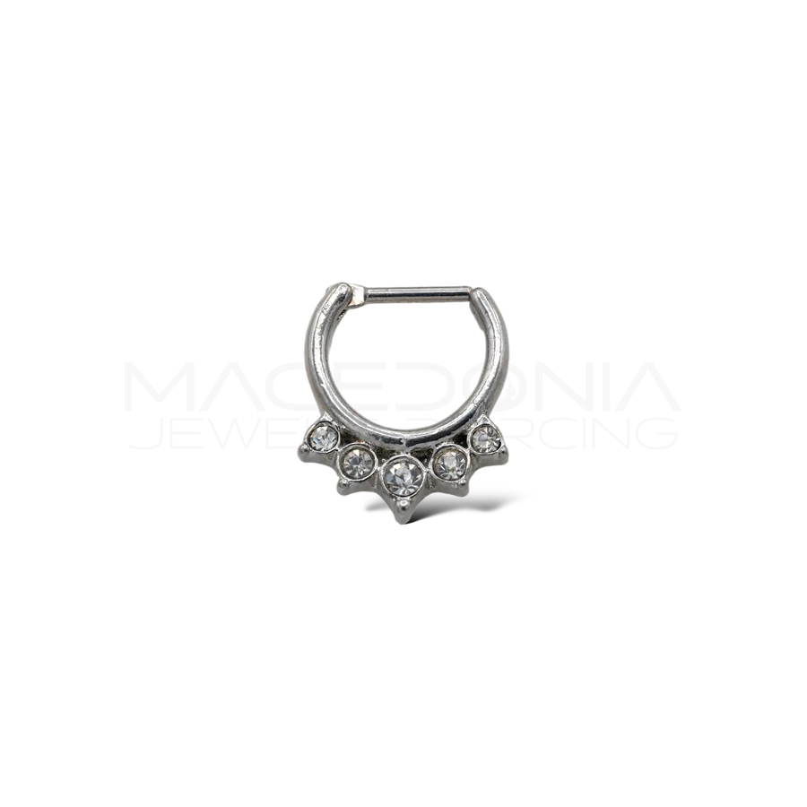 CERCHIO CON CORONA DI ZIRCONI COLORATI