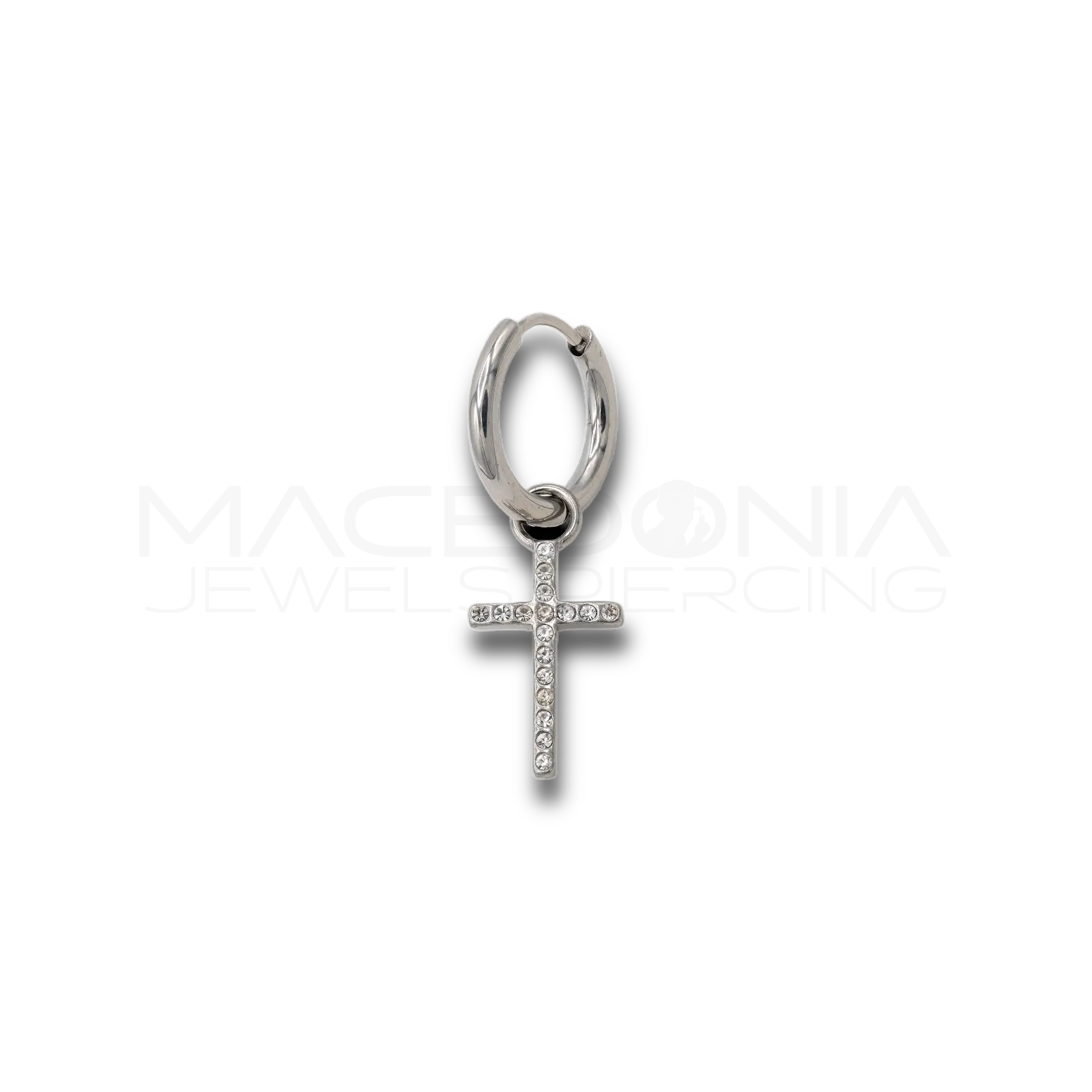 Piercing Croce in Acciaio Chirurgico 316L con Zirconi