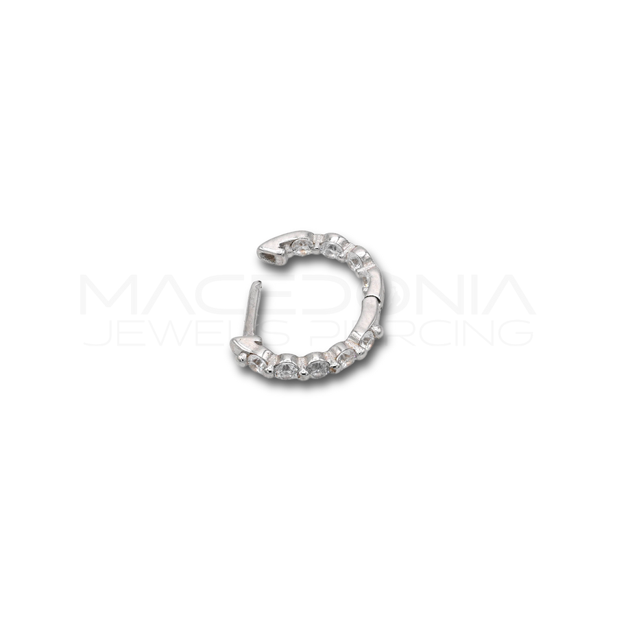 Orecchino in argento 925 a cerchio con zirconi