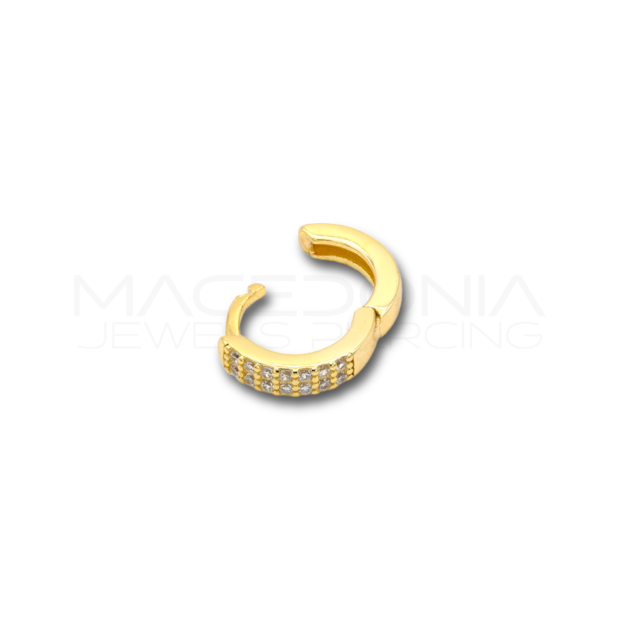 Orecchino Clicker in Argento 925 con Zirconi