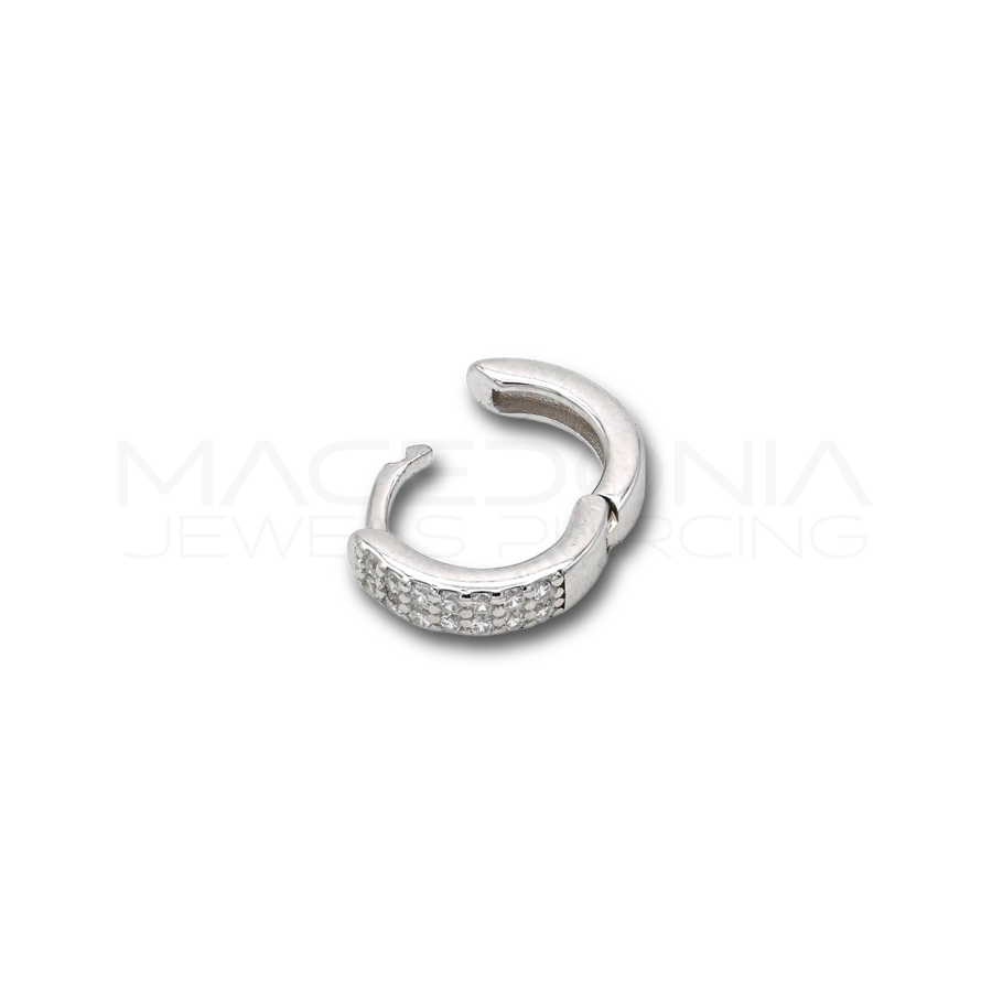 Orecchino Clicker in Argento 925 con Zirconi